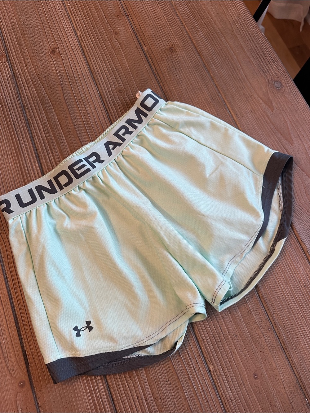 Under Armour Light Mint Athletic Shorts with Contrasting Trim